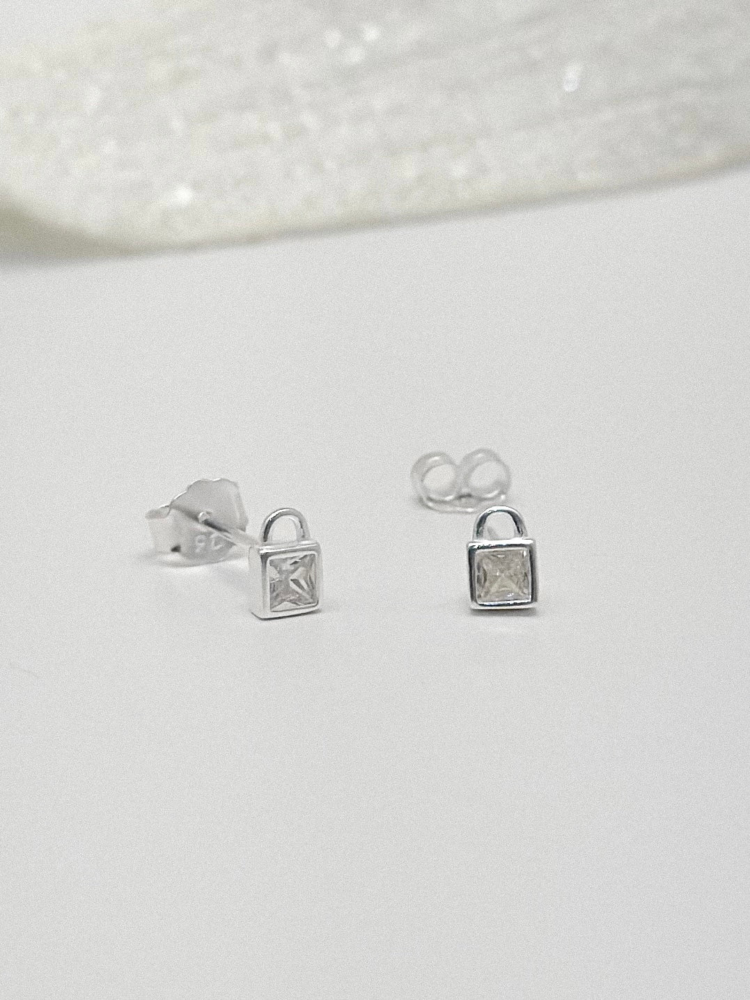 Topo Plata Ley 925 Mini Candado Zircon
