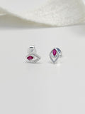 Topo Plata Ley 925 Hoja Zircon Rosa
