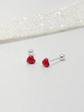 Topo Plata Ley 925 Seguridad Corazon Rojo