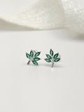 Topo Plata Ley 925 Hojas Zircones Verdes