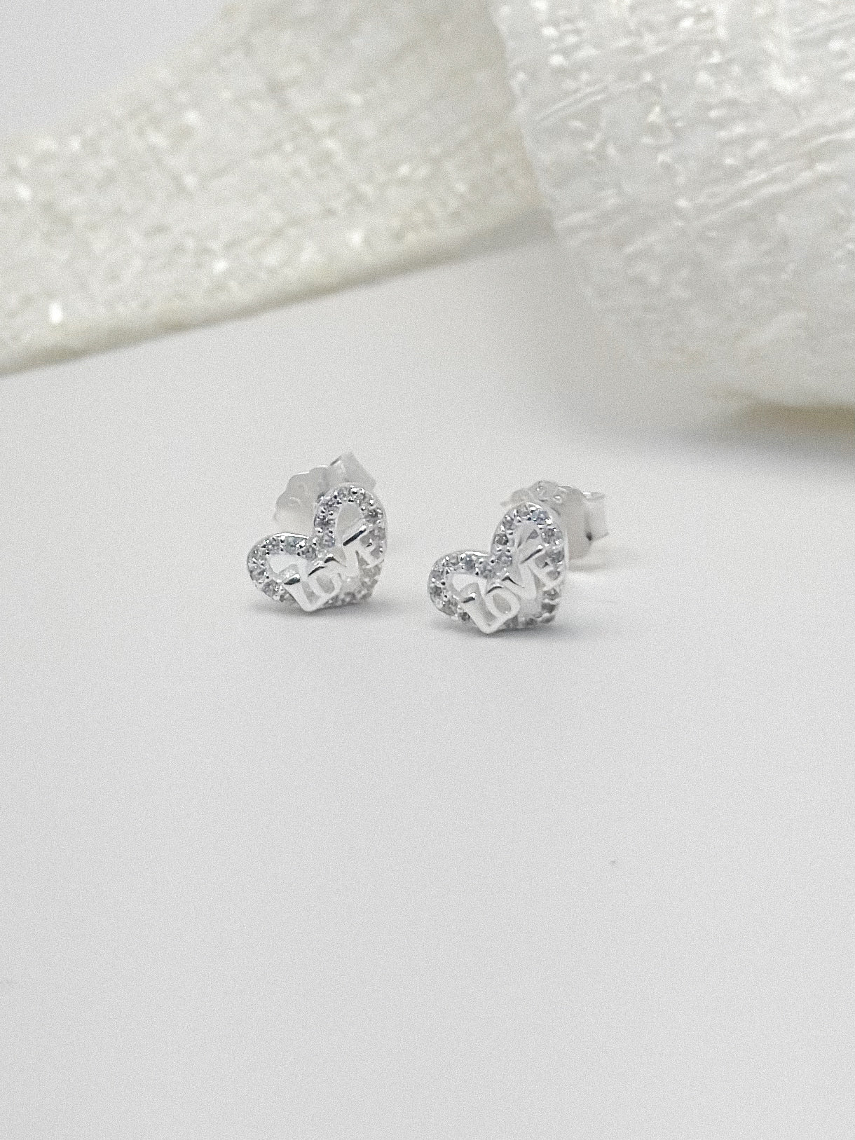 Topo Plata Ley 925 Love Microzircones