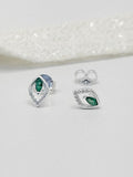 Topo Plata Ley 925 Hoja Zircon Verde