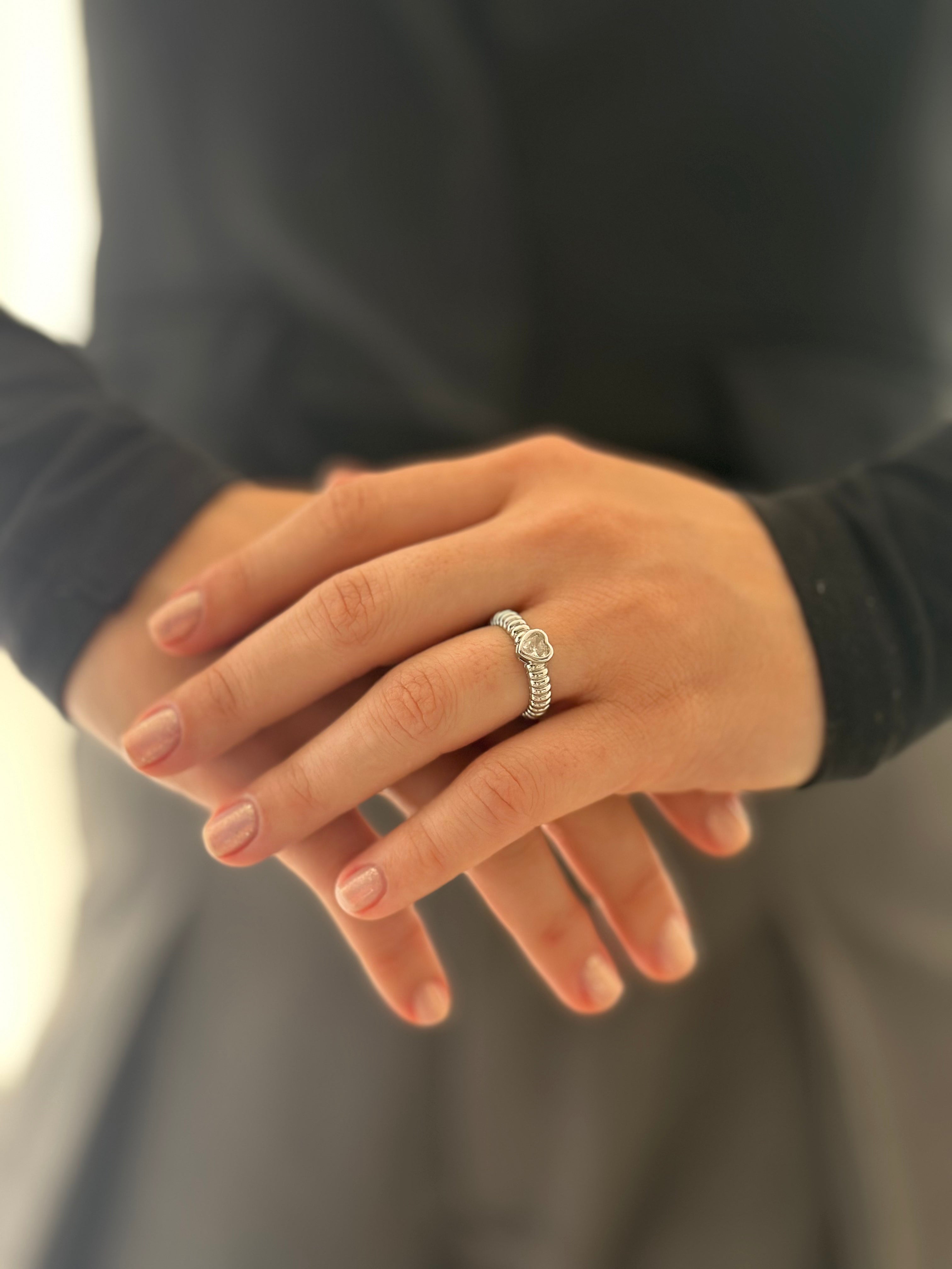 Anillo Corazon Plateado