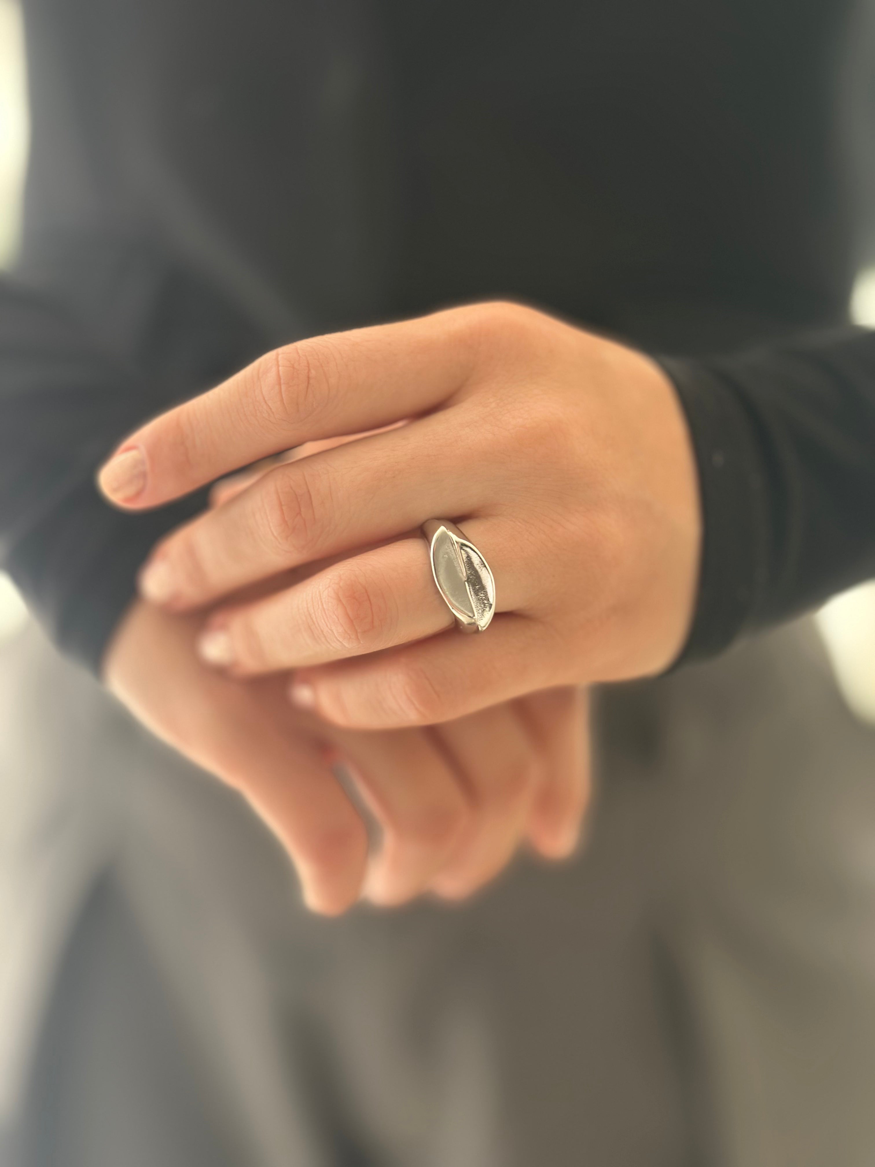 Anillo Estampa Plateado