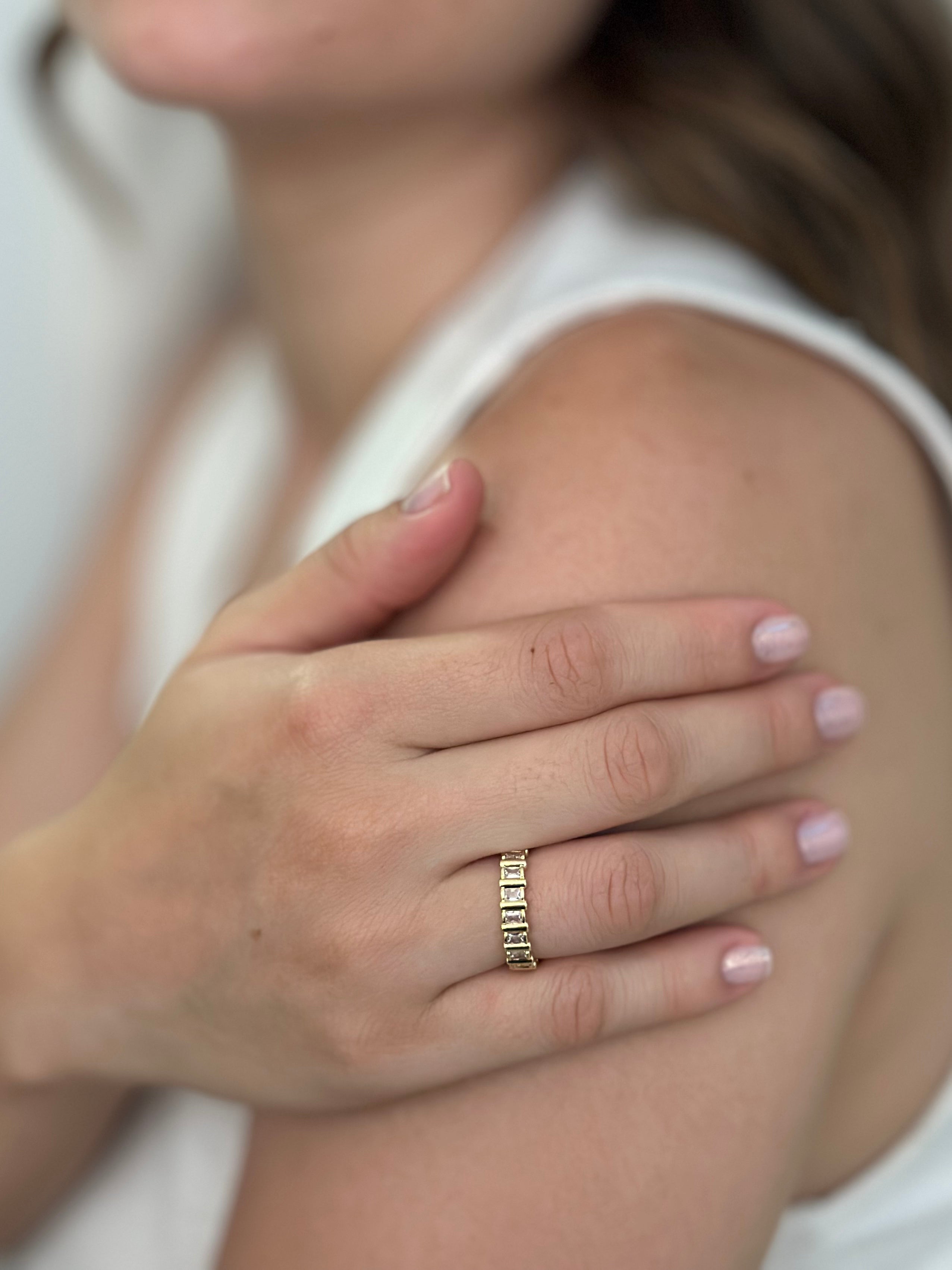 Anillo Baguette Rodio