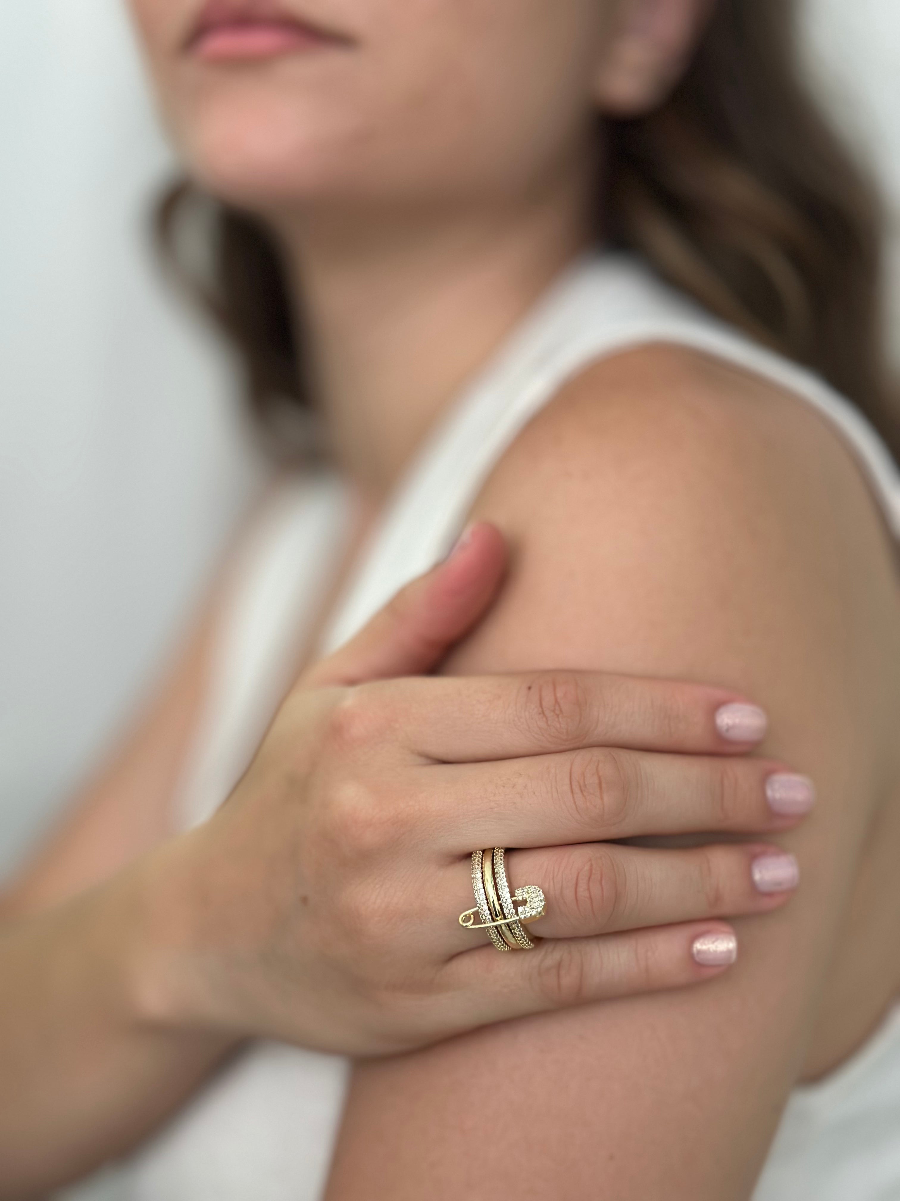 Anillo Triple Nodrisa Dorado