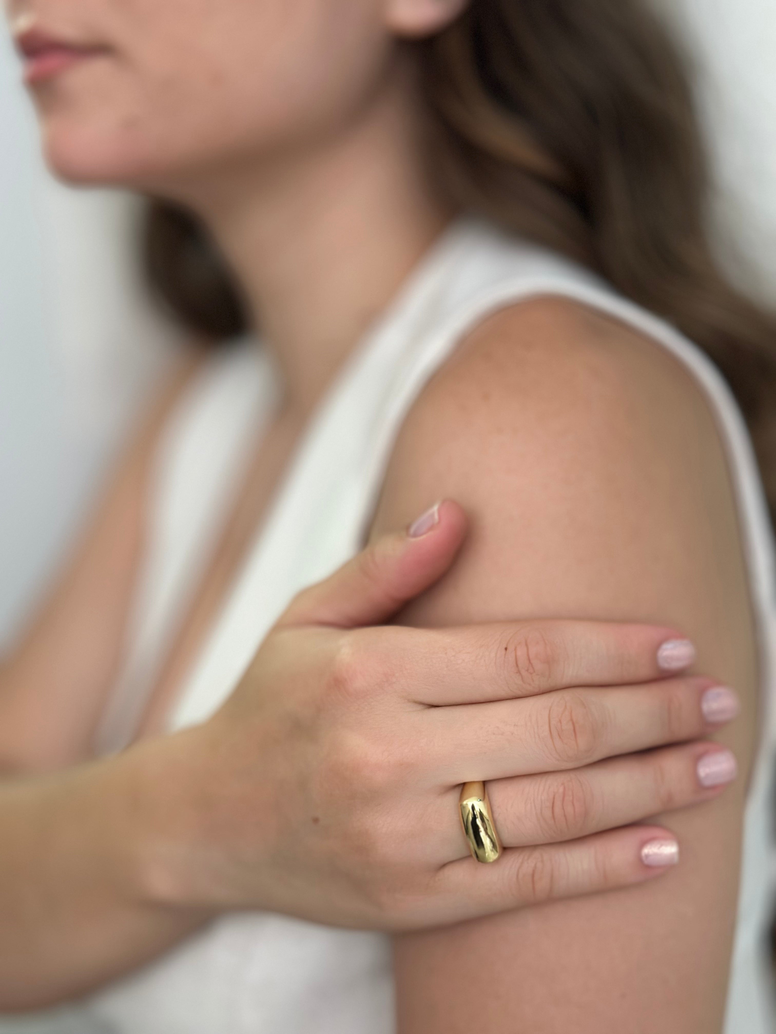 Anillo Estampa Chunky Dorado