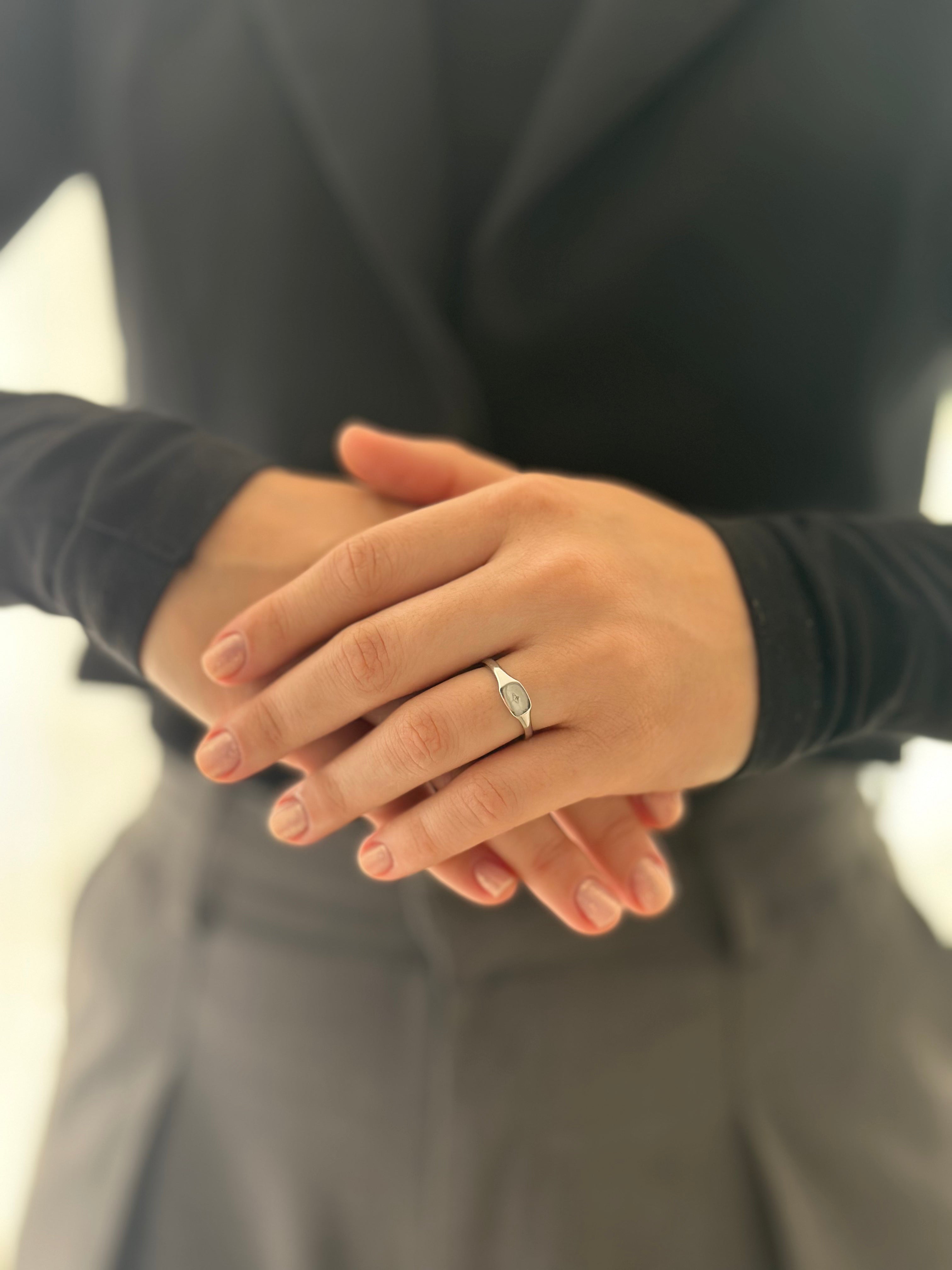 Anillo Estampita Plateado