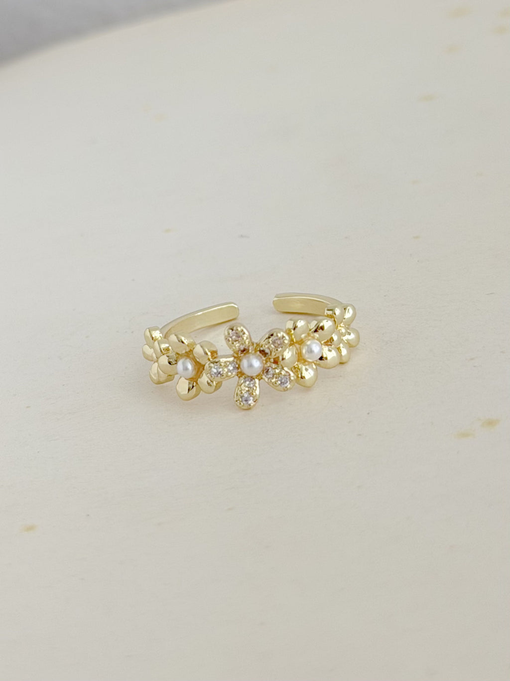 Anillo Flores Hawaianas Rodio