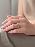 Anillo Corazon Zircon Rosa Rodio