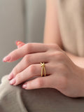 Anillo Doble Nudo Rodio