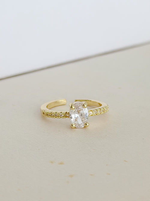 Anillo Tipo Compromiso Zircon Grande