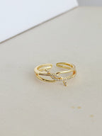 Anillo Doble Microzircon Entrelazado