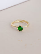 Anillo Tipo Compromiso Graduable Zircon Esmeralda