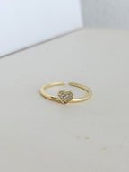 Anillo Liso Corazon Zircones