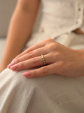 Anillo Zircon Incrustado Verde