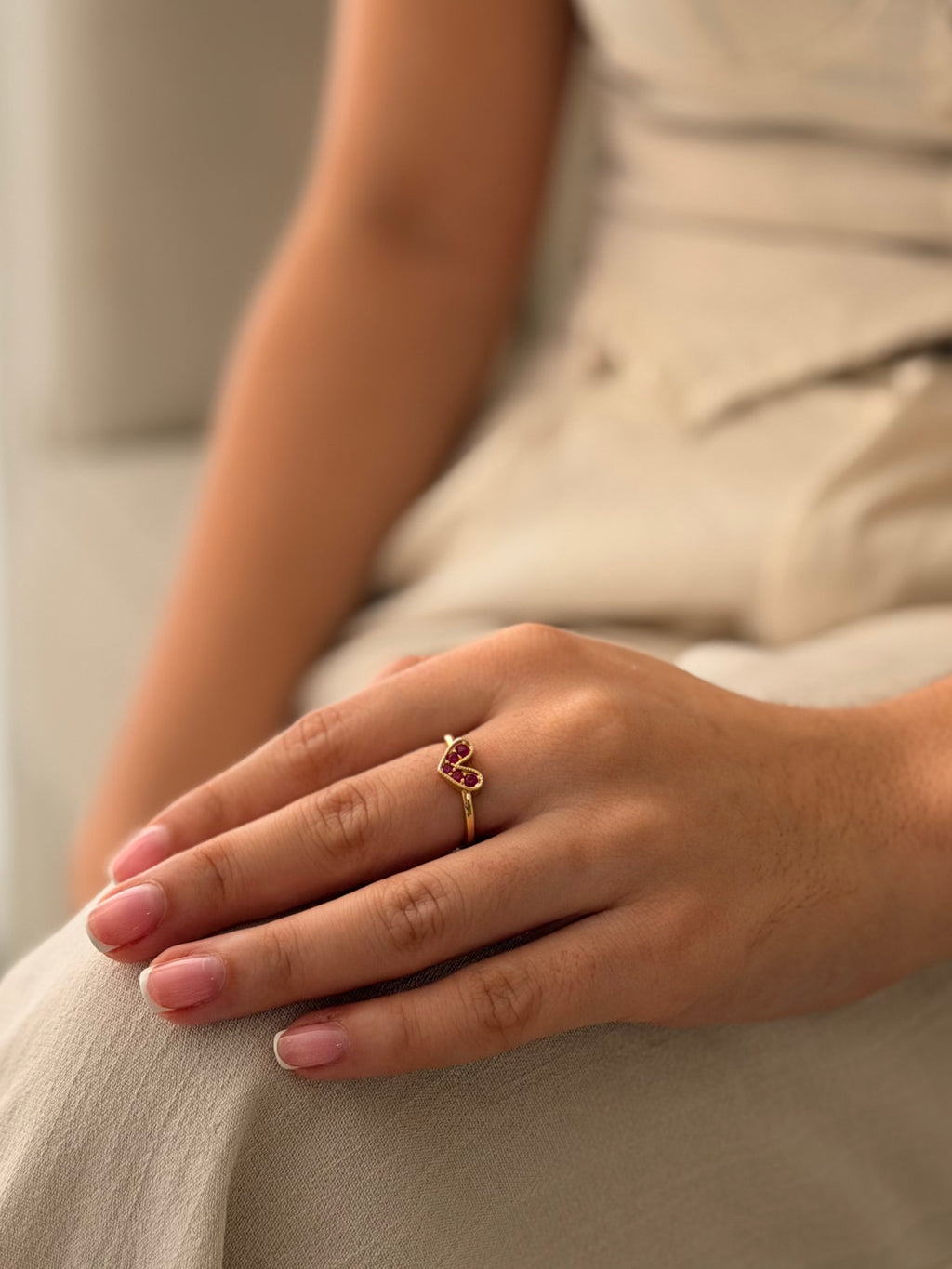 Anillo Corazon Trend Borgoña
