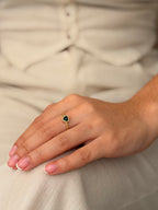 Anillo Corazon Verde Esmeralda