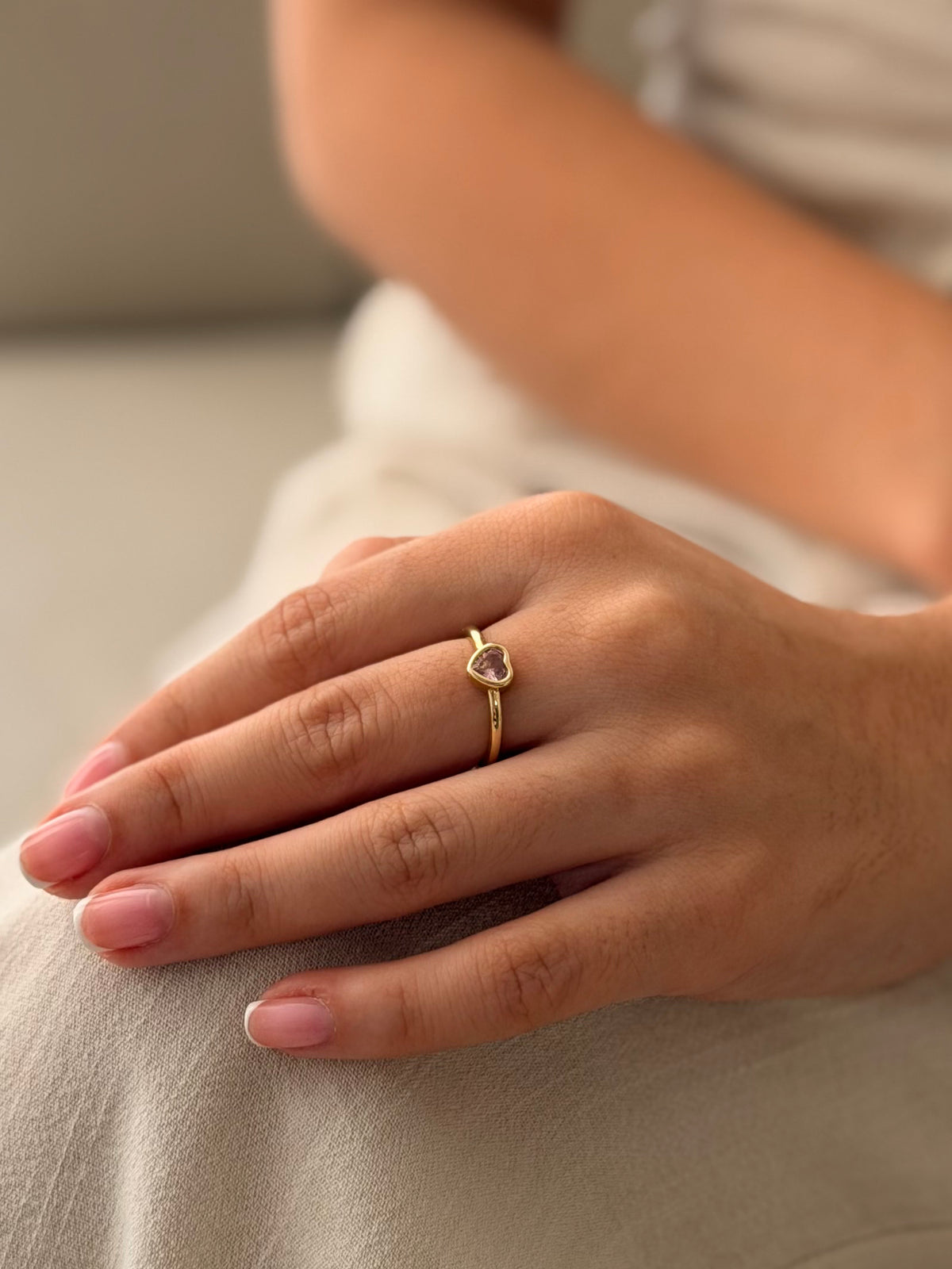 Anillo Corazon Rosa