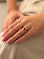Anillo Corazon Mini Borgoña