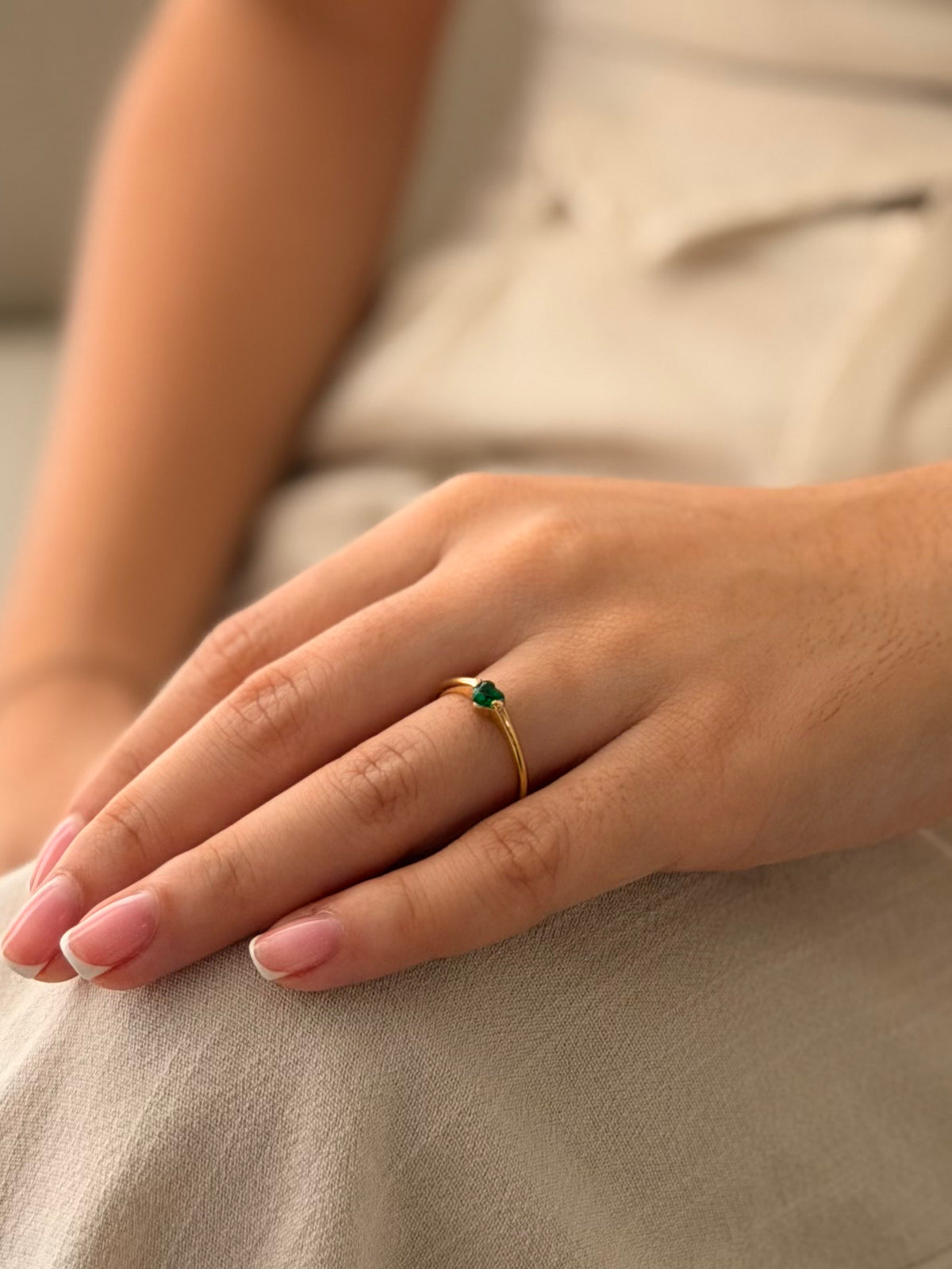 Anillo Corazon Mini Verde
