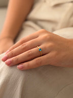 Anillo Corazon Mini Azul
