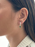 Arete Baño Plata Esmeralda