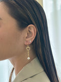 Arete Perla Corazón Rodio