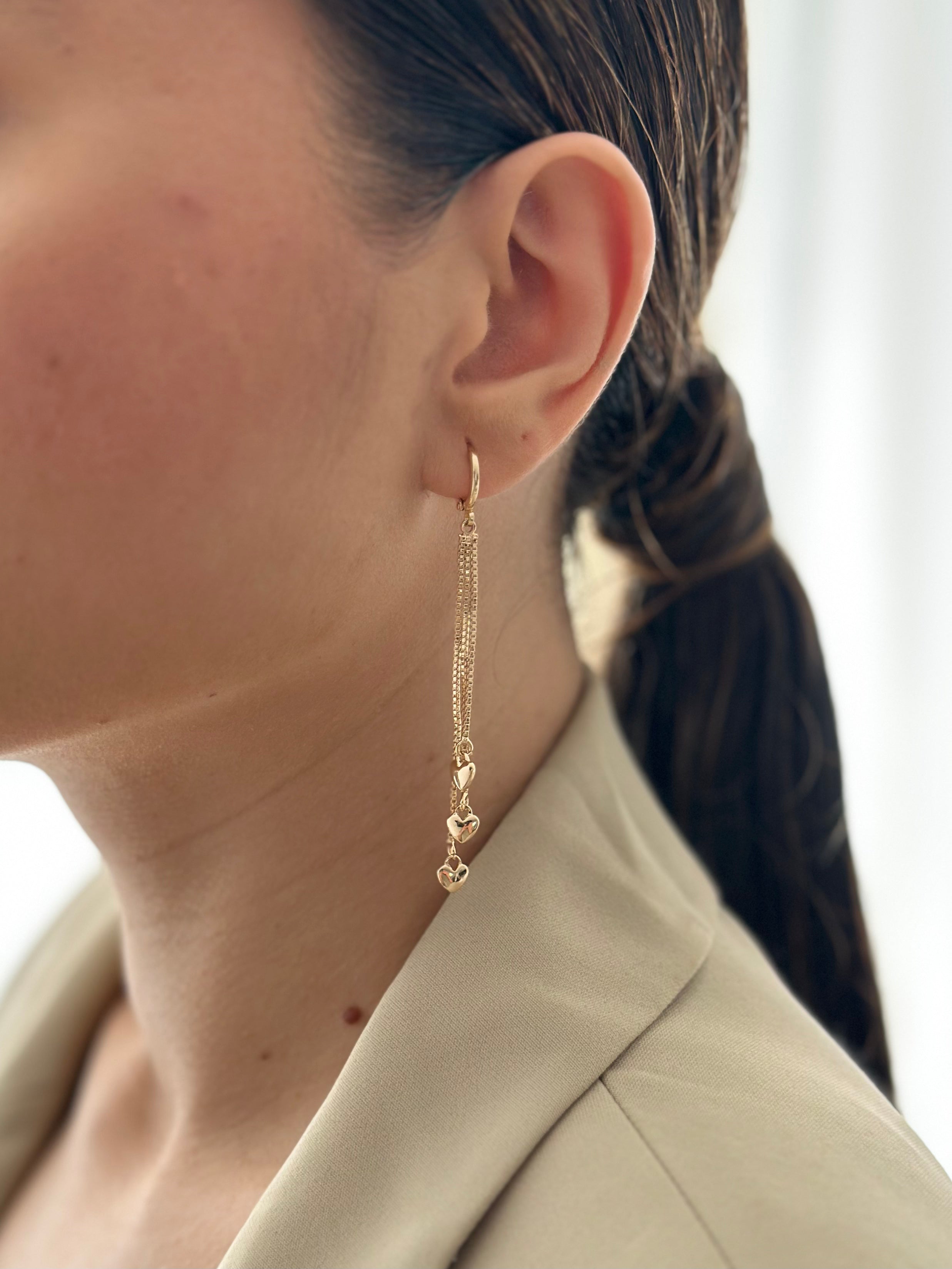 Arete Lluvia Corazones