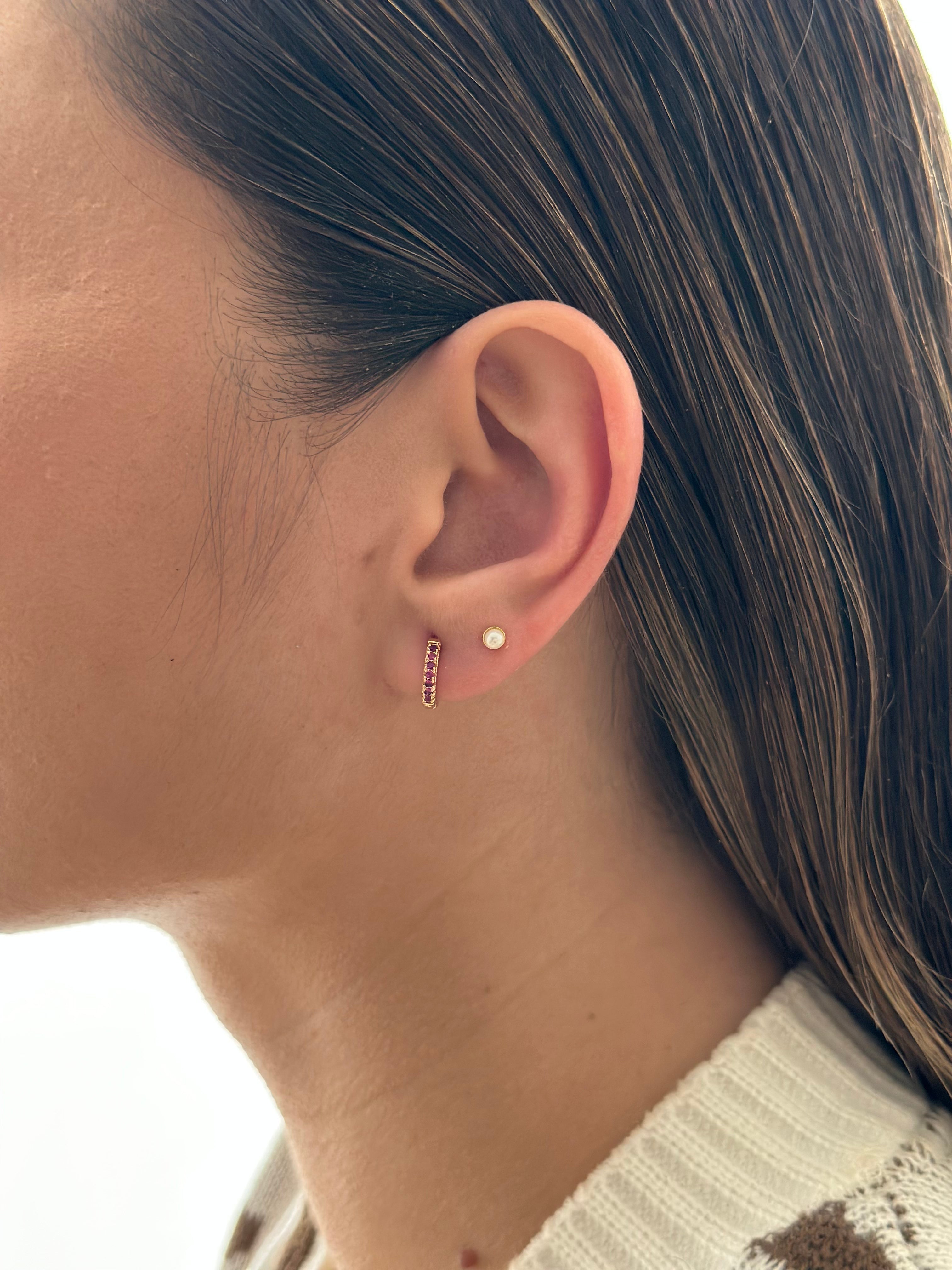 Cdga Pequeña Microzircones Magenta (10Mm) Rodio
