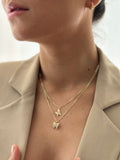 Collar Doble Mariposas Rodio