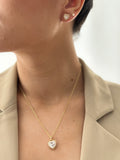 Collar Corazón Zircón Rodio