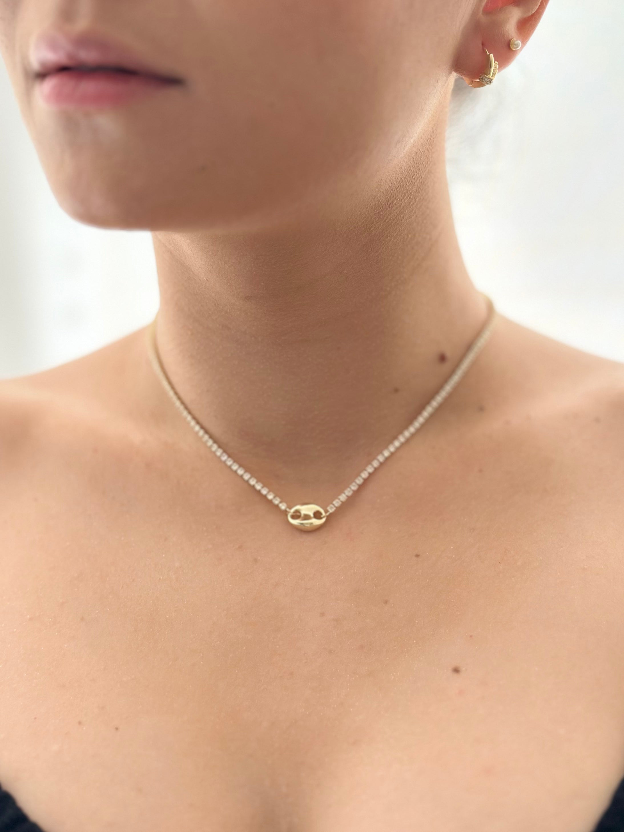 Collar Tipo Tennis Guci Dorado