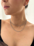 Collar Doble Tennis Diamantado Plateado