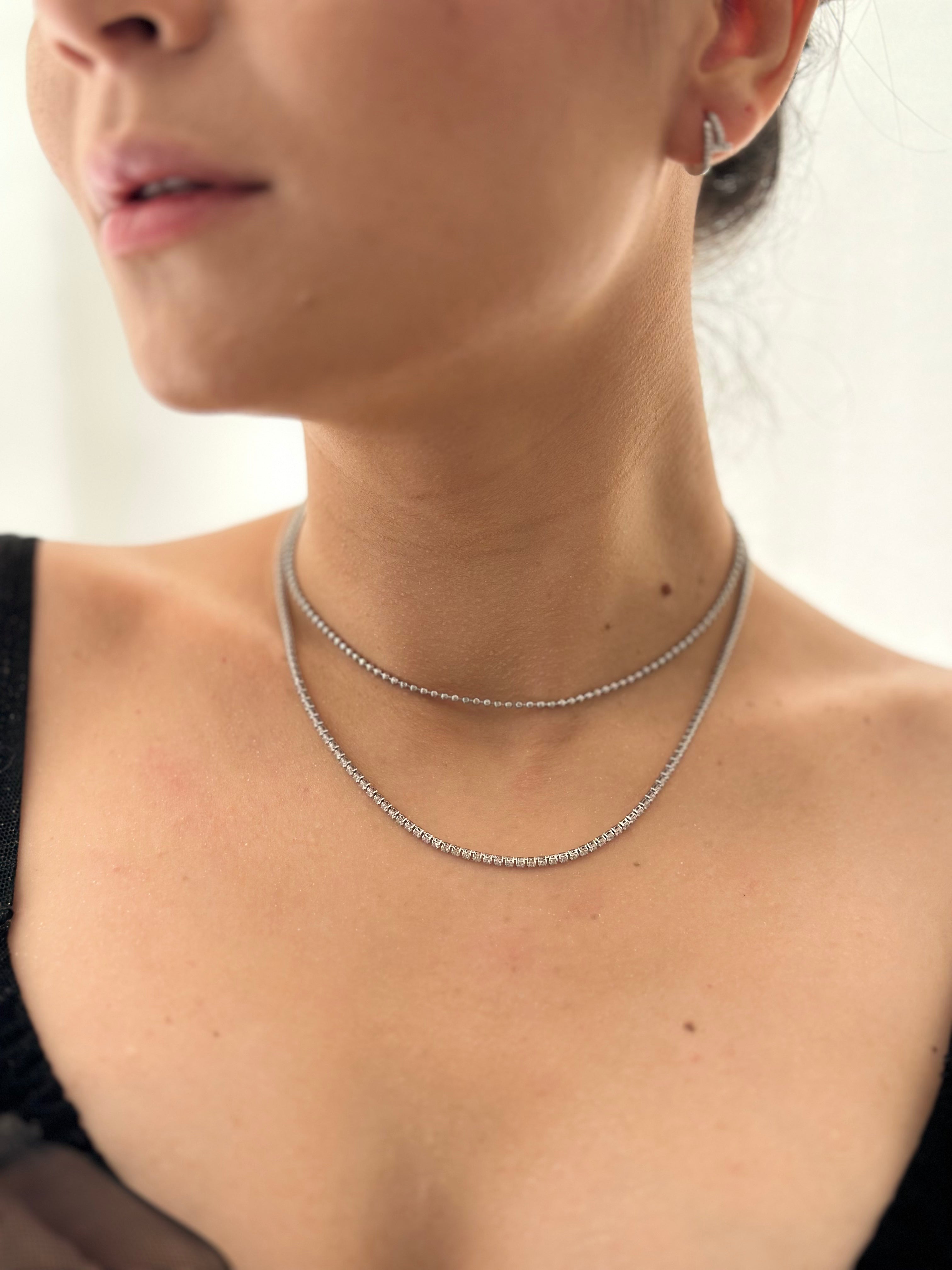 Collar Doble Tennis Diamantado Plateado