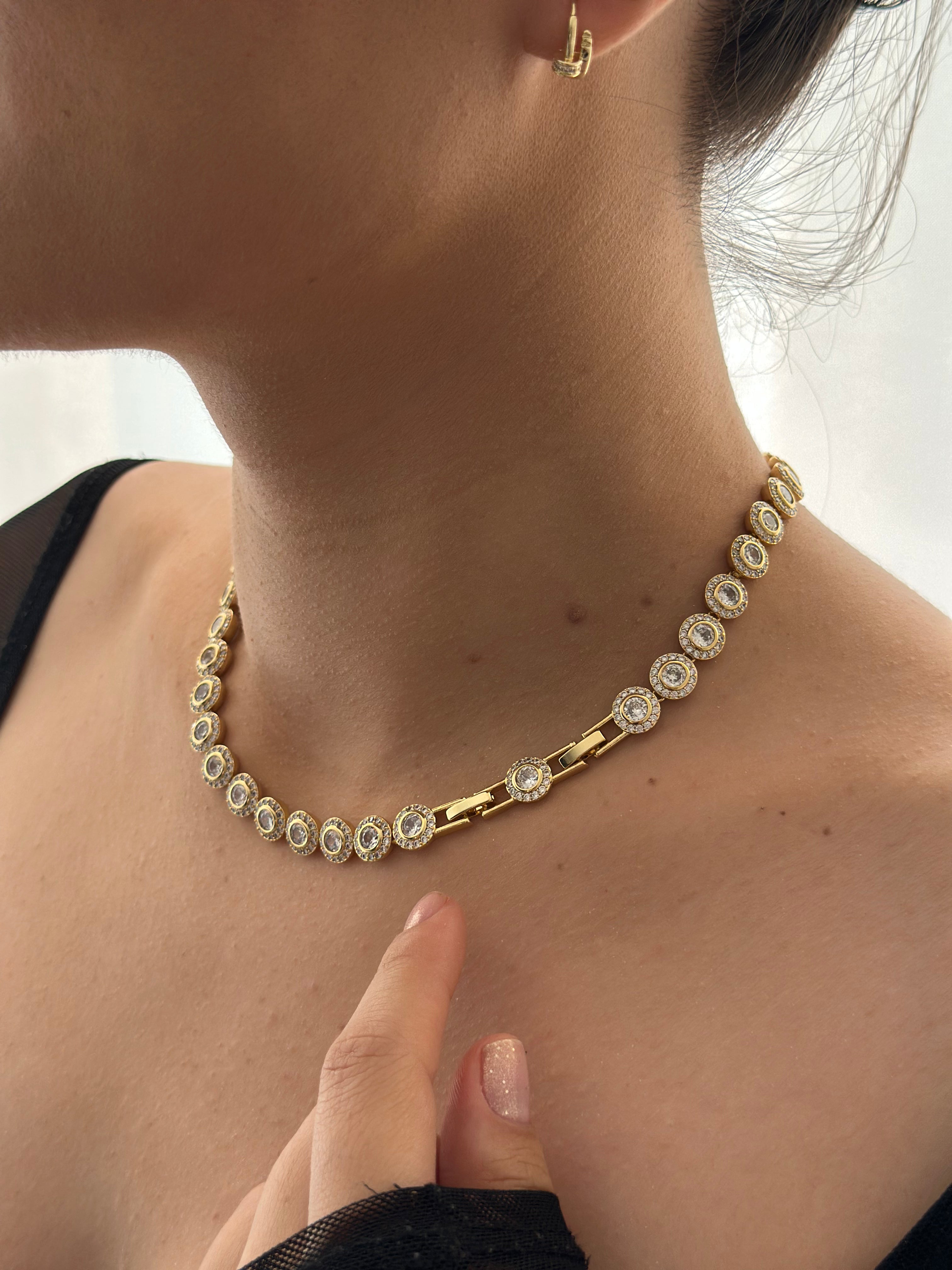 Collar Angelic Swk Broche Graduable Dorado