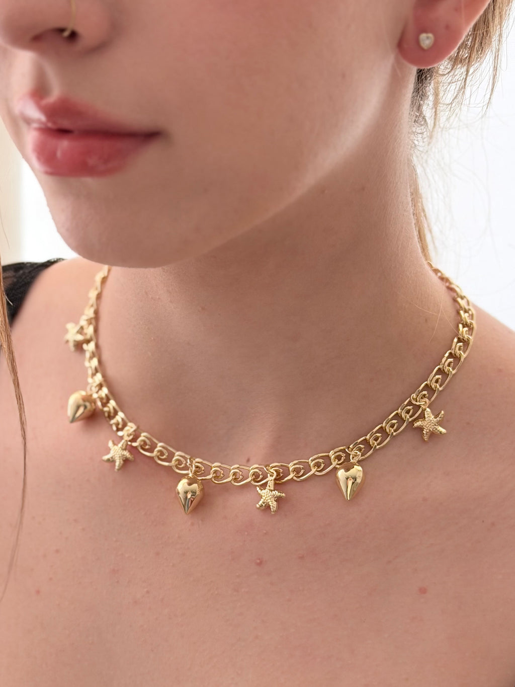 Collar Eslabones Multicharm Rodio