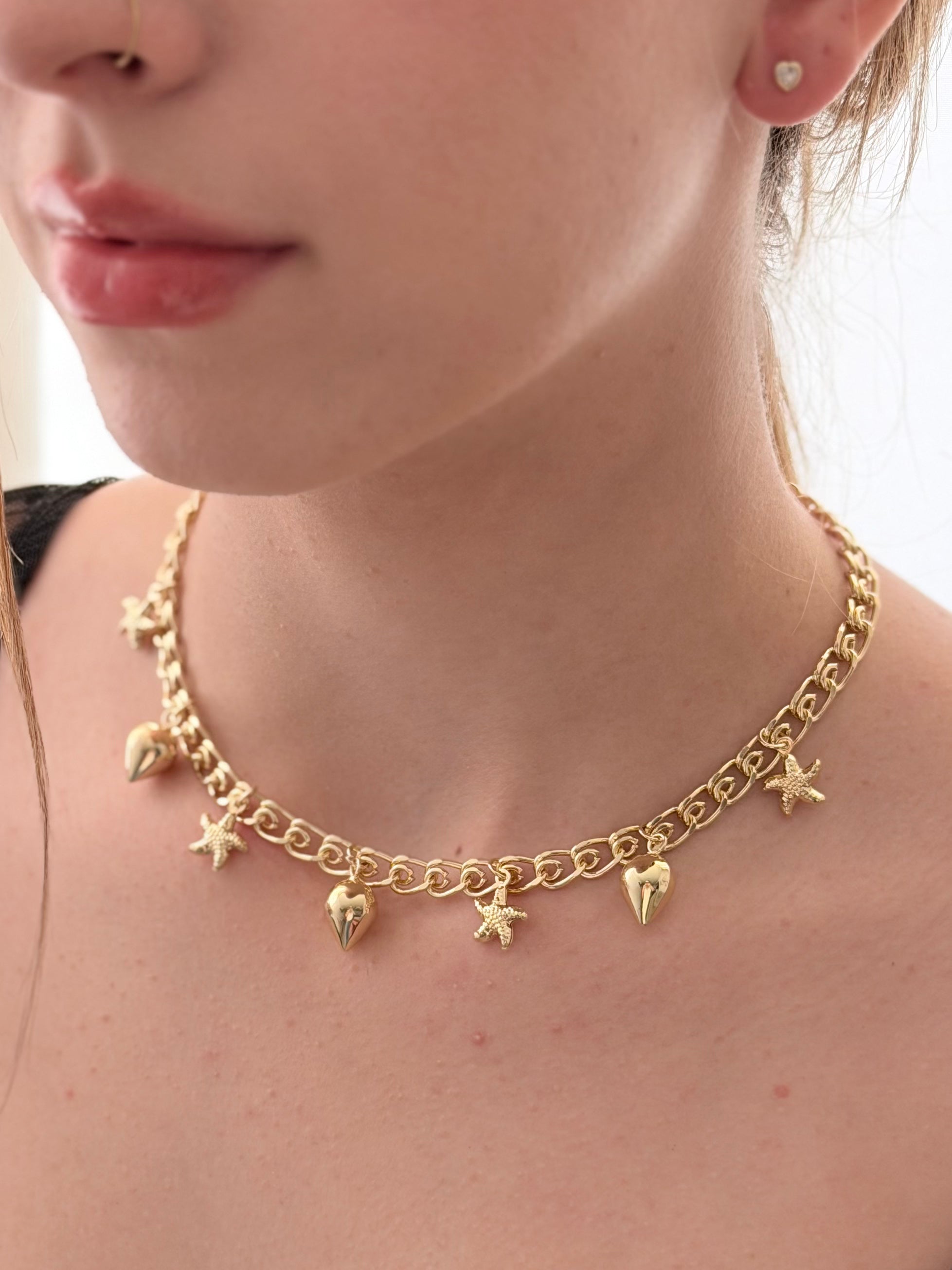 Collar Eslabones Multicharm Rodio