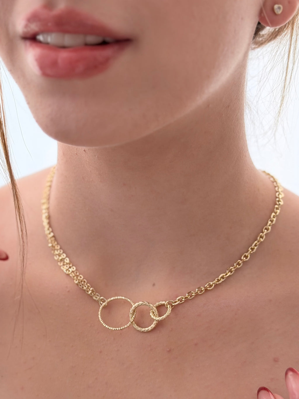 Collar Mix Aros  Rodio