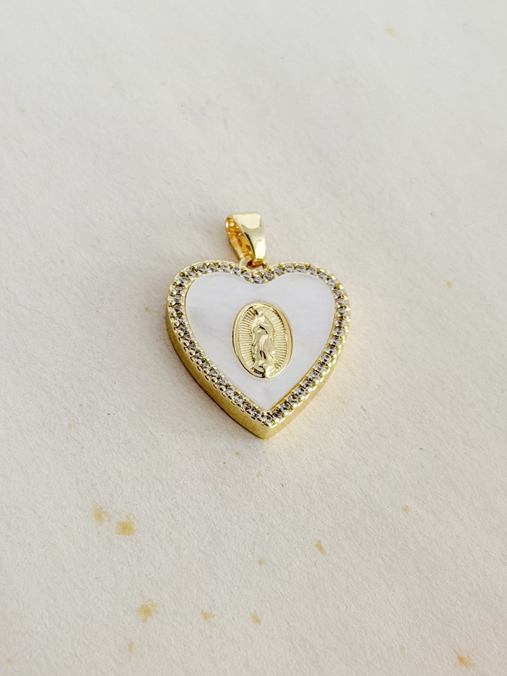 Dije San Benito Cristal Plateado