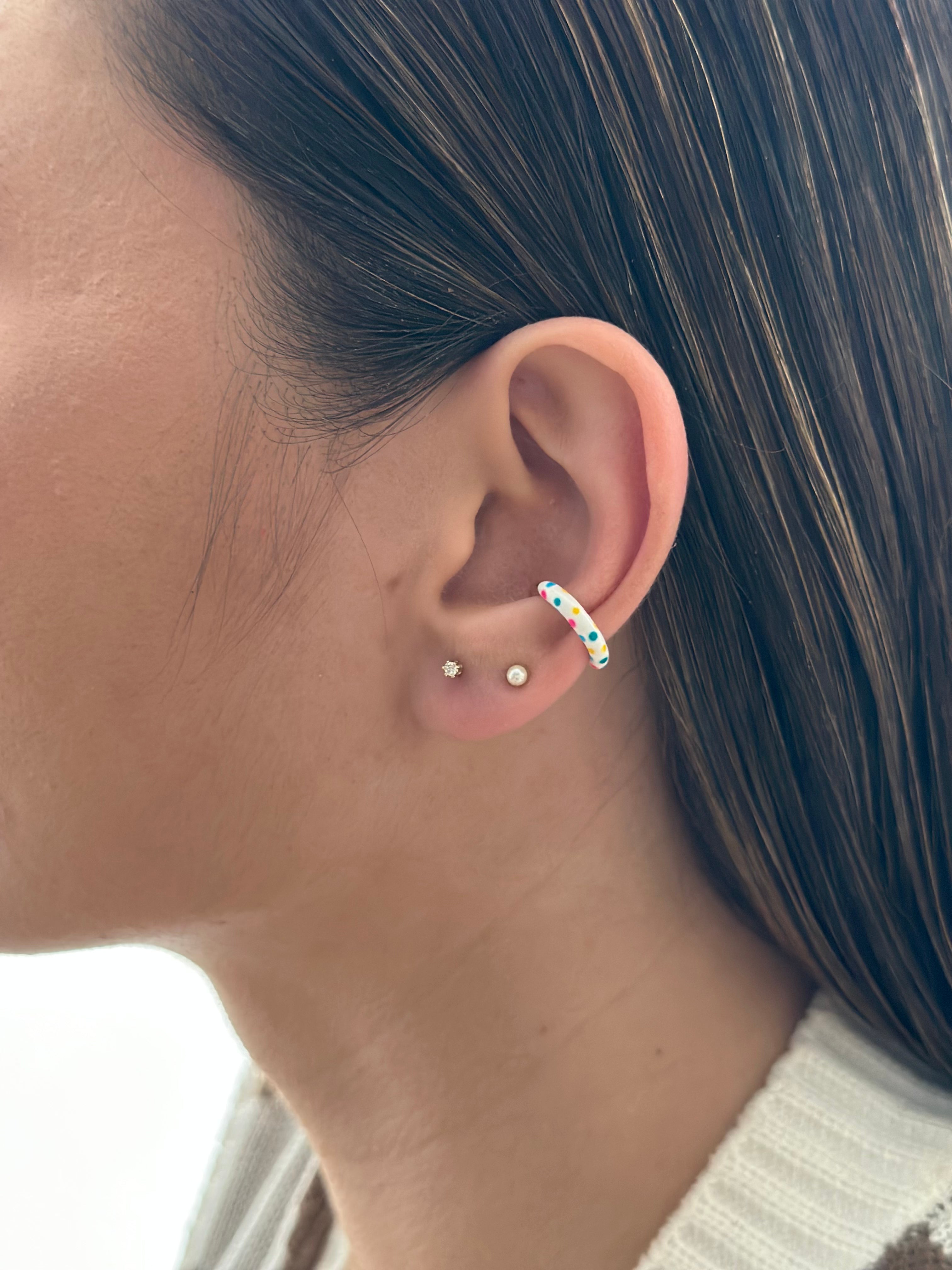 Earcuff Esmaltado Rodio