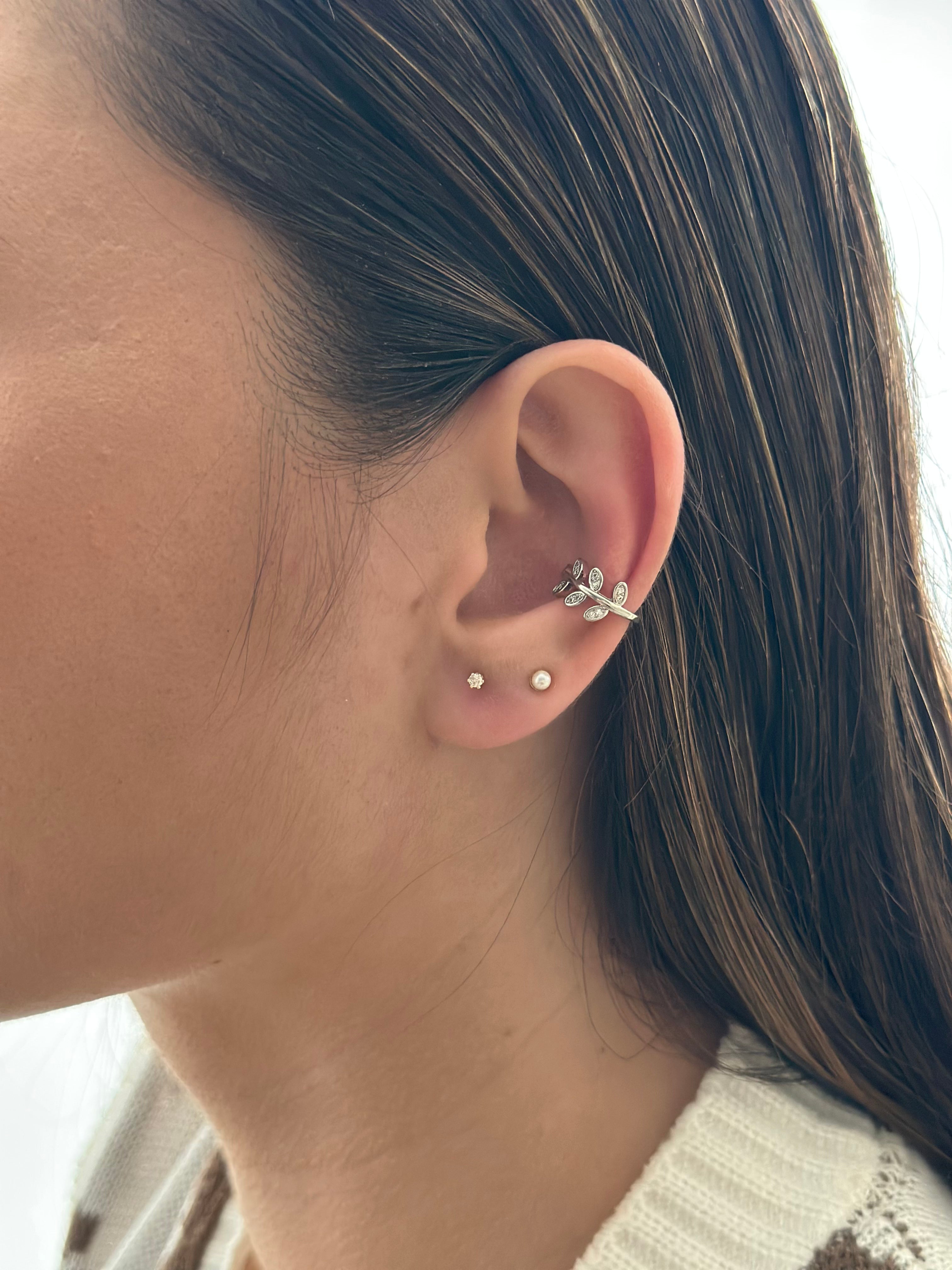 Earcuff Espiga Plateado