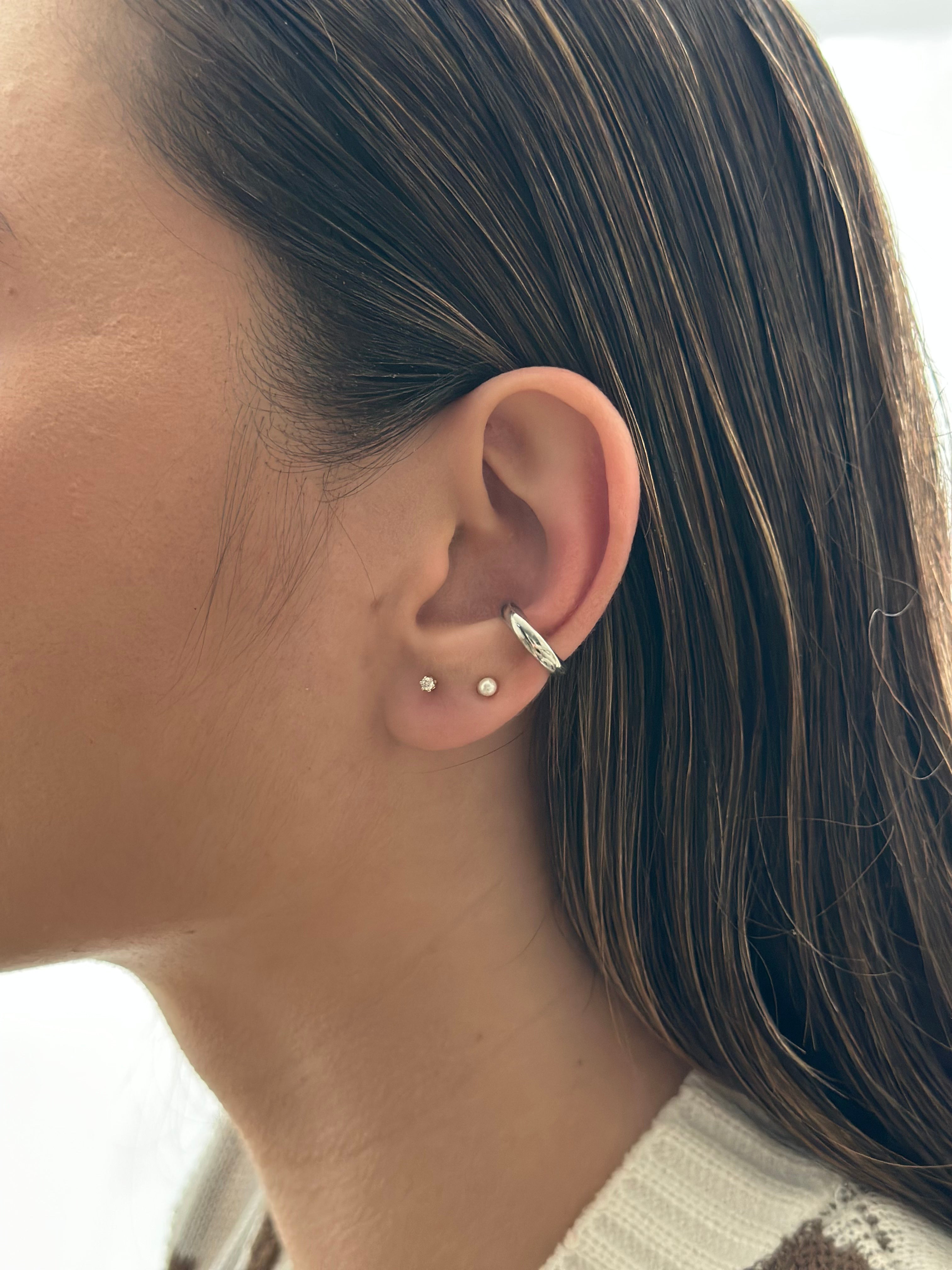 Earcuff Liso Plateado
