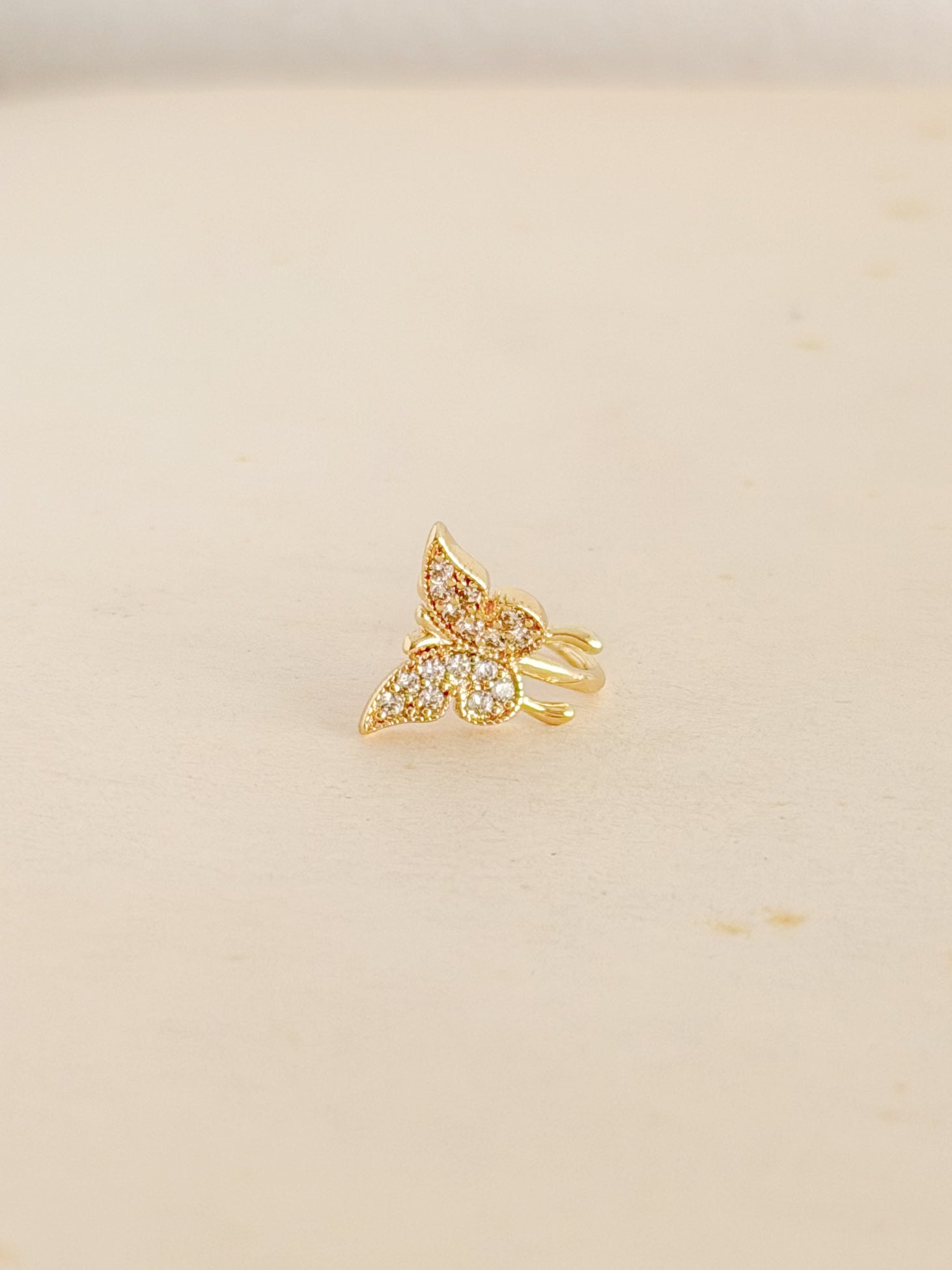 Earcuff Mariposa Microzircones Rodio