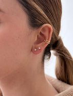 Earcuff Doble Dorado Liso Rodio