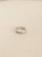 Earcuff Plateado Martillado Rodio