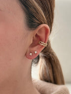 Earcuff Doble Microzircon Rodio