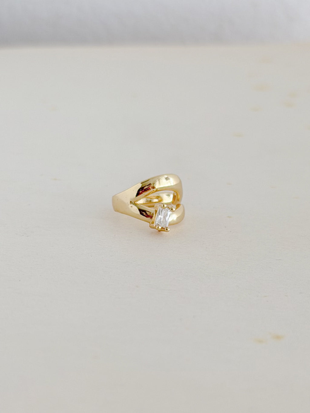 Earcuff Doble Zircon Rodio
