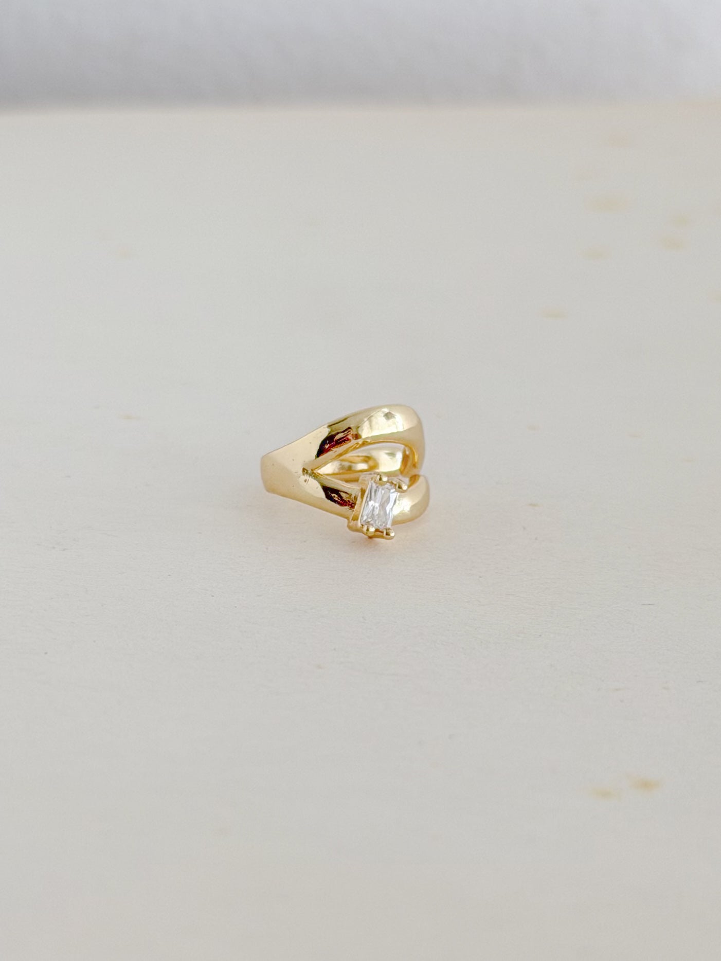 Earcuff Doble Zircon Rodio
