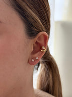 Earcuff Doble Zircon Rodio
